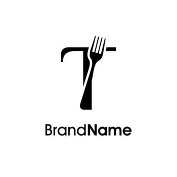 Simple and Unique Initial T Fork Logo vector