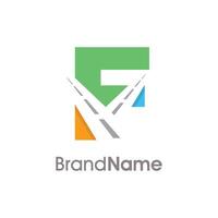 Simple and Colorful Initial F Double Road Logo vector