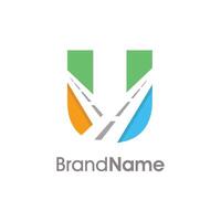 Simple and Colorful Initial U Double Road Logo vector