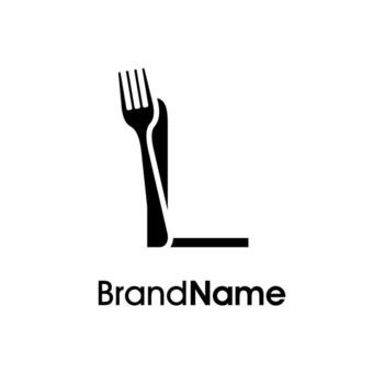 Simple and Unique Initial L Fork Logo vector