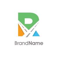 Simple and Colorful Initial R Double Road Logo vector