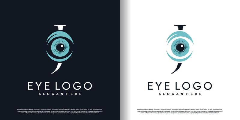 initial letter j logo design template with eye concept premium