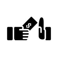 a hand holding a dollar bill and a finger pointing to it vector