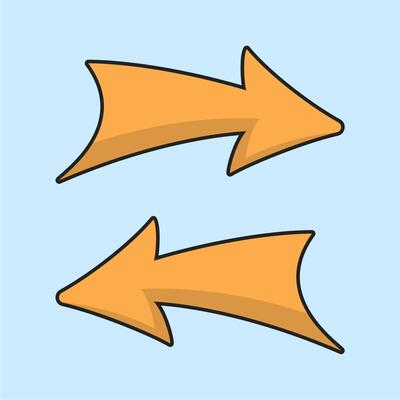 Curved arrow icon. Arrow illustration pointing. illustration.