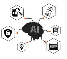 Ai technology background design vector