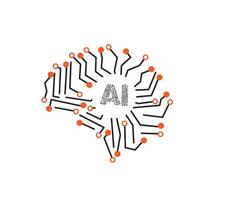 Brain ai design vector