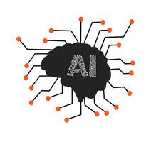 Ai microchip background vector