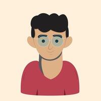 Avatar of a man with glasses vector