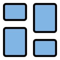 Dashboard Icon Data Overview in Flat Line Color Style vector