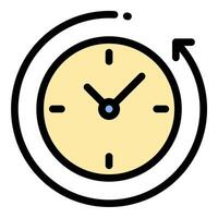 Timing Icon Precision and Scheduling in Flat Line Color Style vector
