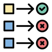 Project Status Icon Progress Tracking in Flat Line Color Style vector