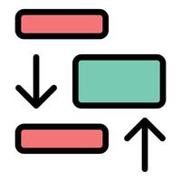 Priority Icon Focused Attention in Flat Line Color Style vector