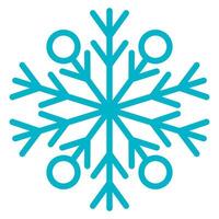 Blue snowflake flat icon isolated on white background. vector