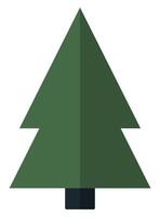 Flat icon of christmas tree icon isolated on white background. vector