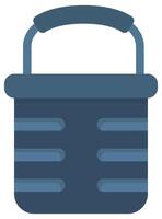 Flat icon of bucket isolated on white background. vector