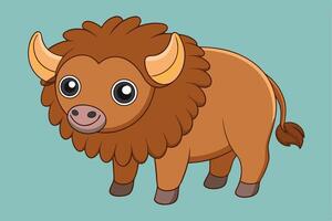 Adorable Bison Graphic For Web And Print , Premium Bison Illustration For All Creative Projects vector