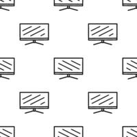 Cartoon doodle computer monitor seamless pattern. vector