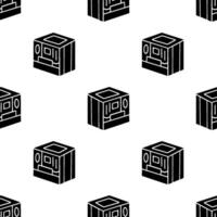 Cartoon silhouette computer case seamless pattern. vector