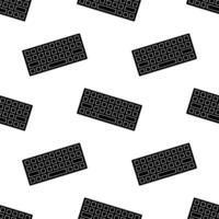 Cartoon silhouette keyboard seamless pattern. vector