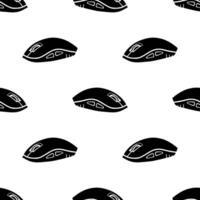 Cartoon silhouette computer mouse seamless pattern. vector