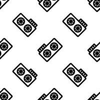 Cartoon doodle computer graphic card seamless pattern. vector