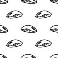 Cartoon doodle computer mouse seamless pattern. vector