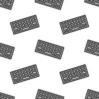 Cartoon doodle keyboard seamless pattern. vector