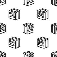 Cartoon doodle computer case seamless pattern. vector
