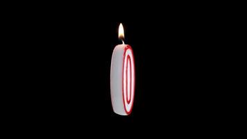 Candle with the number ZERO rotates on a white background video