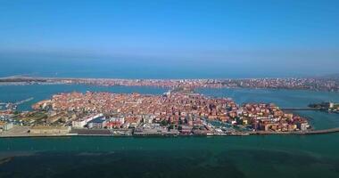 Aerial view of the city on the water Chioggia video