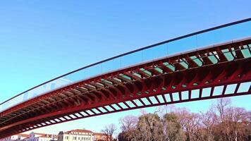 Motion under empty Calatrava bridge with glass details video