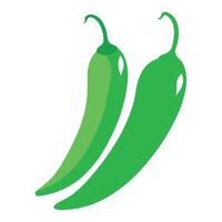 Two green peppers on a white background vector