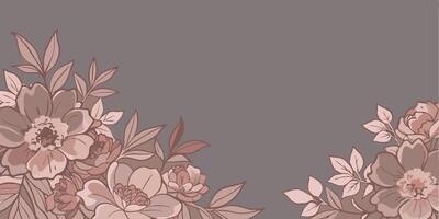 Flowers on grey background with space for text vector