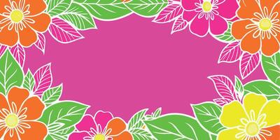 Flowers on pink background with space for text vector