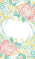 Elegant Hand Drawn Floral Background with free space vector