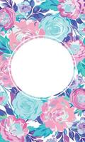 Elegant Hand Drawn Floral Background with free space for text in the middle vector