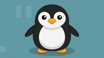 a penguin is standing on a blue background vector