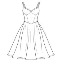 a drawing of a dress with a white background vector