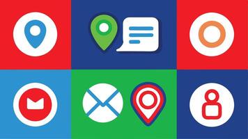 a set of icons with different colors and shapes vector