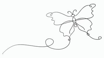 a line drawing of a butterfly with a long tail vector