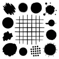 a set of black ink splatters and dots vector