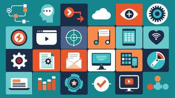 a collection of different types of technology icons vector