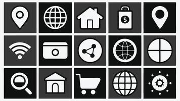 icons set of internet and web related icons vector
