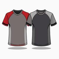 two gray and red t - shirts on a white background vector
