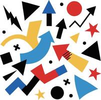 a colorful abstract pattern with arrows and arrows vector