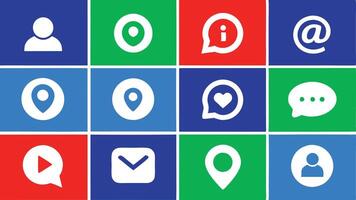 a set of icons with different colors and shapes vector