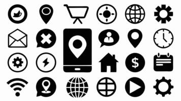 a set of icons that include a phone, a globe, a globe, a globe, a vector