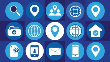 a collection of icons for mobile devices vector
