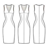 the front and back view of a dress vector