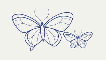 a butterfly is drawn in a line on a white background vector